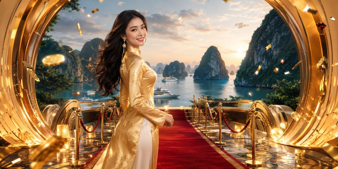 Phụ nữ mặc áo dài tại Vịnh Hạ Long theo dõi kèo cá cược trực tuyến